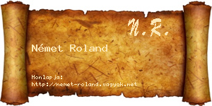 Német Roland névjegykártya